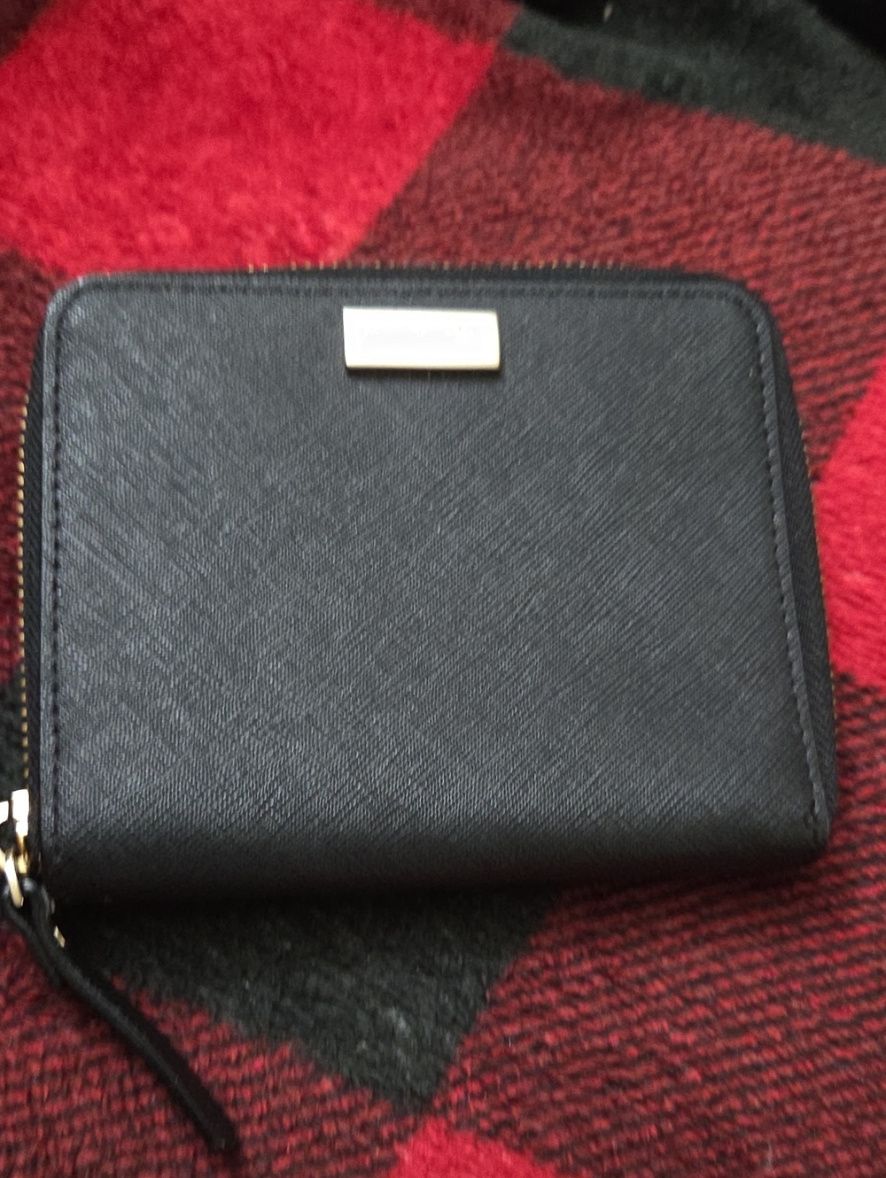 Kate Spade Black Zip-Around Saffiano Leather Wallet